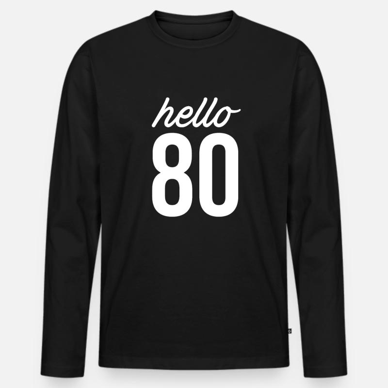 80. Geburtstag 80 Jahre - Männer Premium Bio Langarmshirt - Schwarz