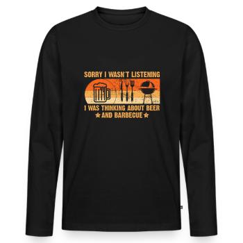 BBQ Grill Grill Master Grill Barbecue Barbecue Party - Men's Premium Organic Long Sleeve Shirt - black - Front - Nico (187cm)