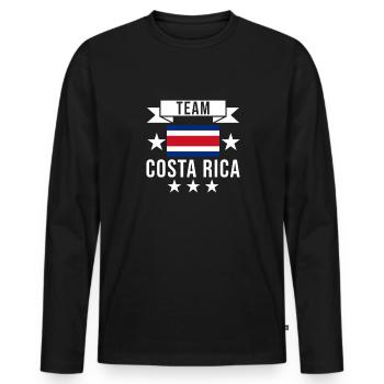 Costa Rica Holiday Central America Travel Gift - Men's Premium Organic Long Sleeve Shirt - black - Front - Nico (187cm)