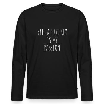 Field Hockey Hockey Players Field Hockey - Men's Premium Organic Long Sleeve Shirt - black - Front - Nico (187cm)