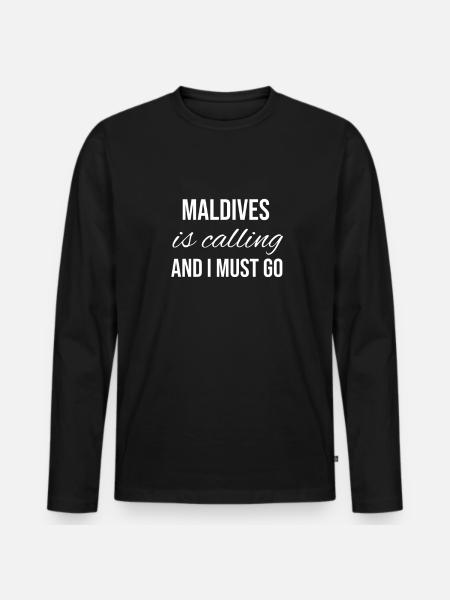 Malediven - Männer Premium Bio Langarmshirt - Schwarz