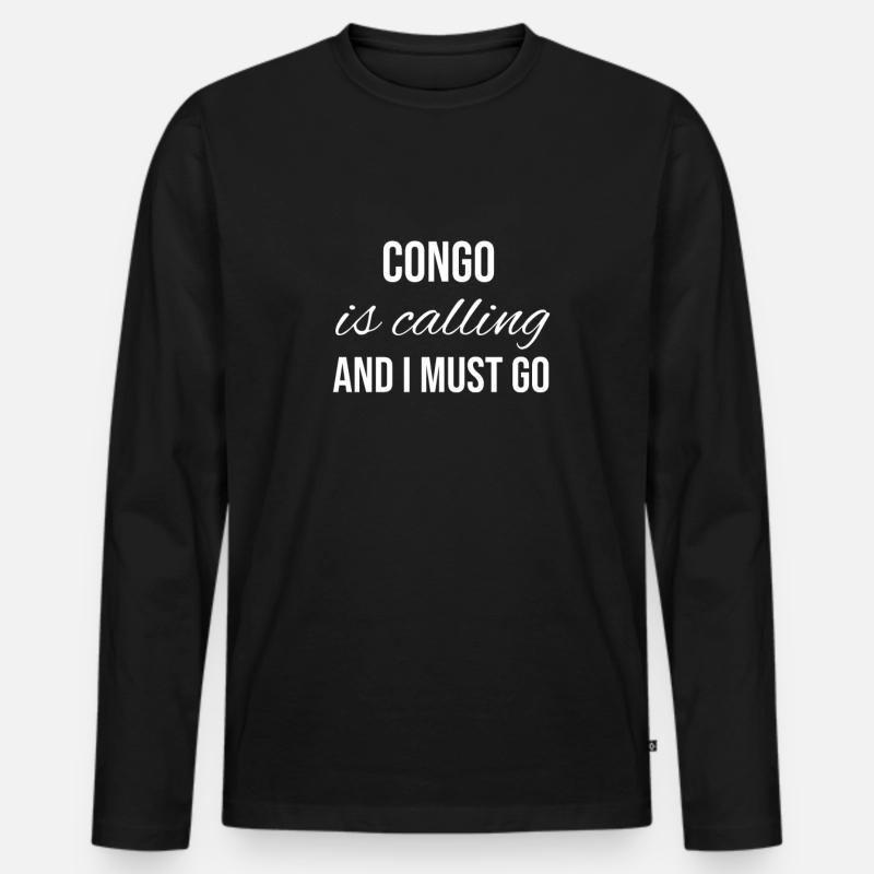 Kongo - Männer Premium Bio Langarmshirt - Schwarz