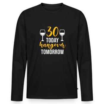 30th Birthday Gift 30 years old Gift idea - Men's Premium Organic Long Sleeve Shirt - black - Front - Nico (187cm)