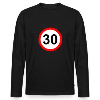 30th Birthday Gift 30 years old Gift idea - Men's Premium Organic Long Sleeve Shirt - black - Front - Nico (187cm)