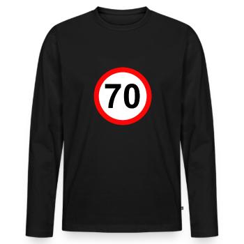 70th Birthday Gift 70 years old Gift idea - Men's Premium Organic Long Sleeve Shirt - black - Front - Nico (187cm)
