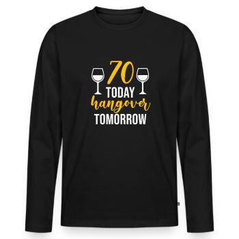 70th Birthday Gift 70 years old Gift idea - Men's Premium Organic Long Sleeve Shirt - black - Front - Nico (187cm)