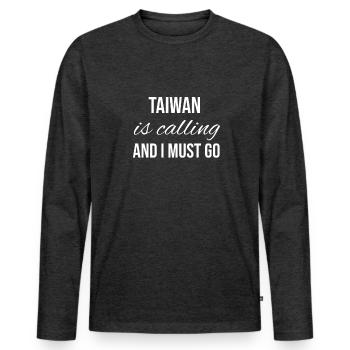 Taiwan - T-shirt manches longues Premium bio Homme - anthracite chiné - Devant - Nico (187cm)
