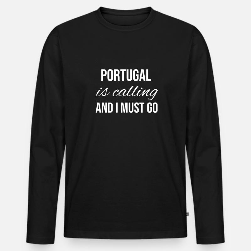 Portugal - Männer Premium Bio Langarmshirt - Schwarz