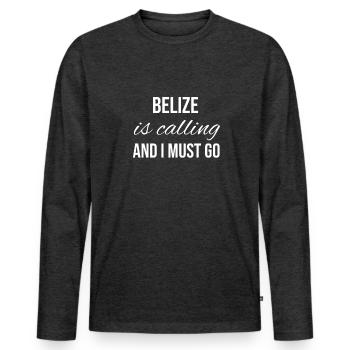 Belize - Männer Premium Bio Langarmshirt - Anthrazit meliert - Vorne - Nico (187cm)