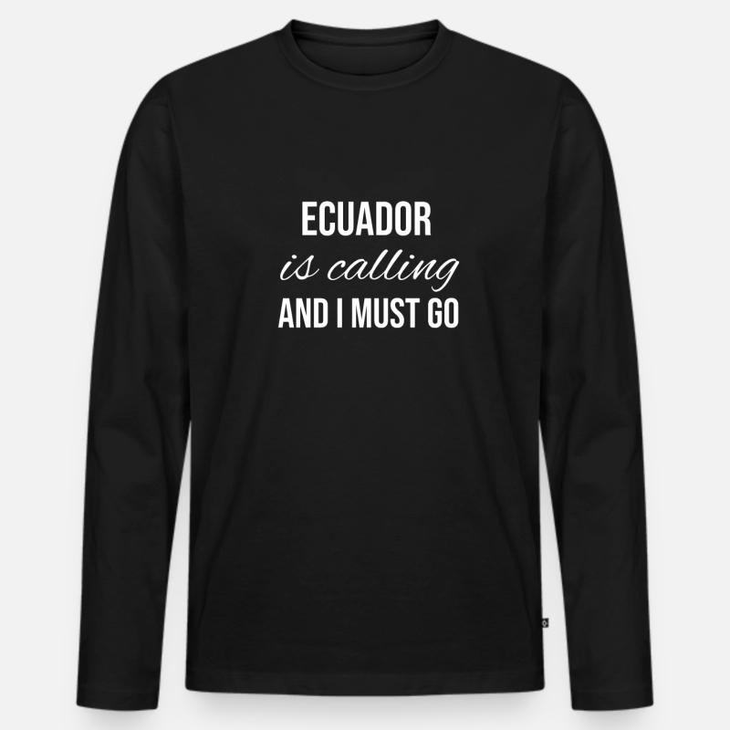 Ecuador - Männer Premium Bio Langarmshirt - Schwarz
