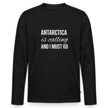 Antarctica - Men's Premium Organic Long Sleeve Shirt - black - Front - Nico (187cm)
