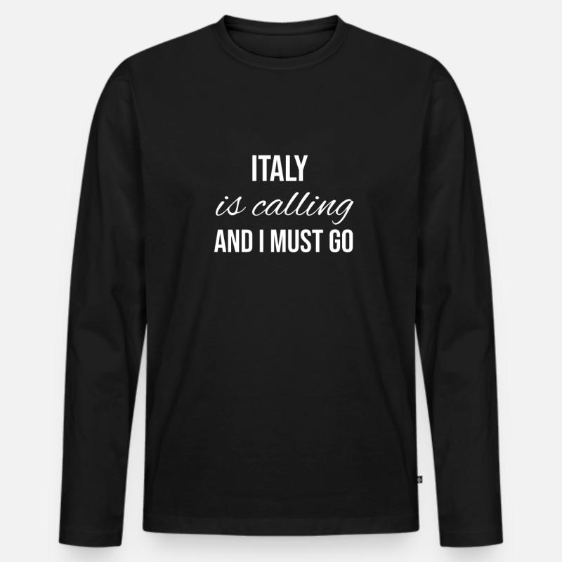 Italien - Männer Premium Bio Langarmshirt - Schwarz