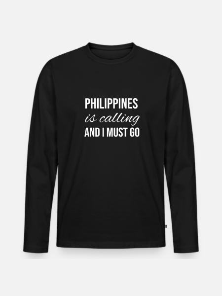 Philippinen - Männer Premium Bio Langarmshirt - Schwarz