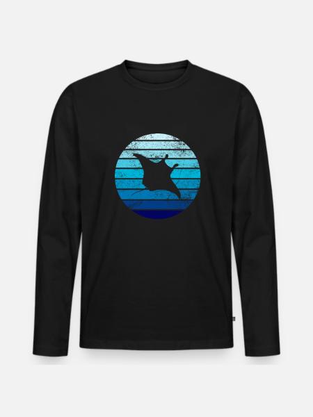 Stingray - Men's Premium Organic Long Sleeve Shirt - black