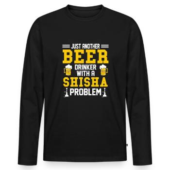 Shisha Beer Saying Hookah Hookah Hookah - Men's Premium Organic Long Sleeve Shirt - black - Front - Nico (187cm)