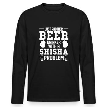 Bière Shisha Pils Narguilé Léger Narguilé Blé - T-shirt manches longues Premium bio Homme - noir - Devant - Nico (187cm)