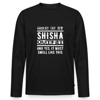 Shisha Hookah Wasserpfeife - Männer Premium Bio Langarmshirt - Schwarz - Vorne - Nico (187cm)