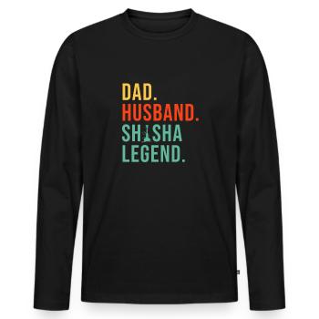 Shisha Papa Mari Narguilé Narguilé Narguilé - T-shirt manches longues Premium bio Homme - noir - Devant - Nico (187cm)