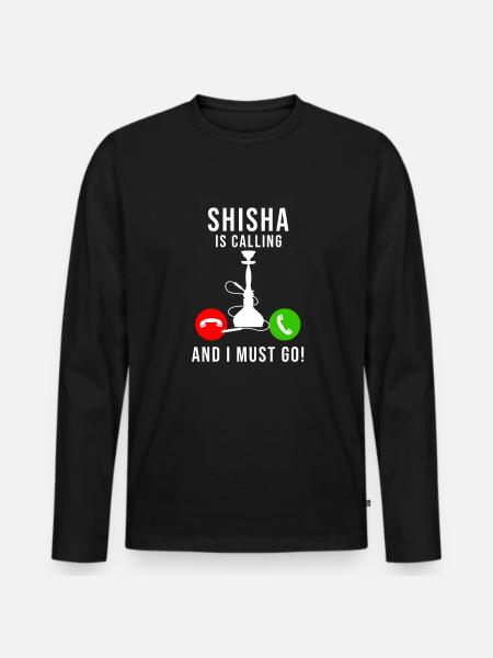 Hookah - Men's Premium Organic Long Sleeve Shirt - black