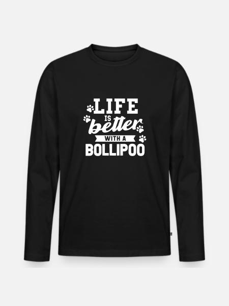 Bollipoo - T-shirt manches longues Premium bio Homme - noir