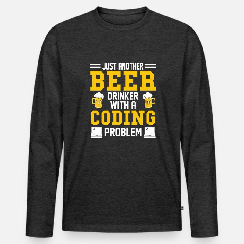 Coding Bier Programmierer Coder Entwickler Männer Premium Bio Langarmshirt