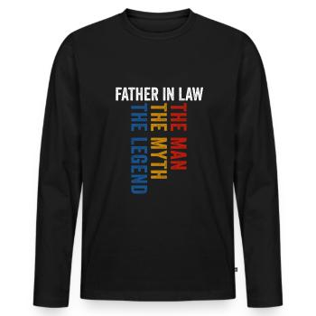 Schwiegerapa L’homme du mythe la légende - T-shirt manches longues Premium bio Homme - noir - Devant - Nico (187cm)