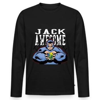 Jack awesome Gorilla Basketball 2 - Männer Premium Bio Langarmshirt - Schwarz - Vorne - Nico (187cm)