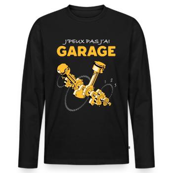 J'ai Garage Humour Homme - T-shirt manches longues Premium bio Homme - noir - Devant - Nico (187cm)