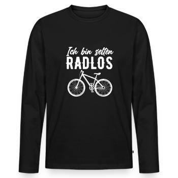 Ich Bin Selten Radlos Mountainbike Downhill Mtb - Männer Premium Bio Langarmshirt - Schwarz - Vorne - Nico (187cm)
