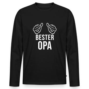 Bester Opa - Männer Premium Bio Langarmshirt - Schwarz - Vorne - Nico (187cm)