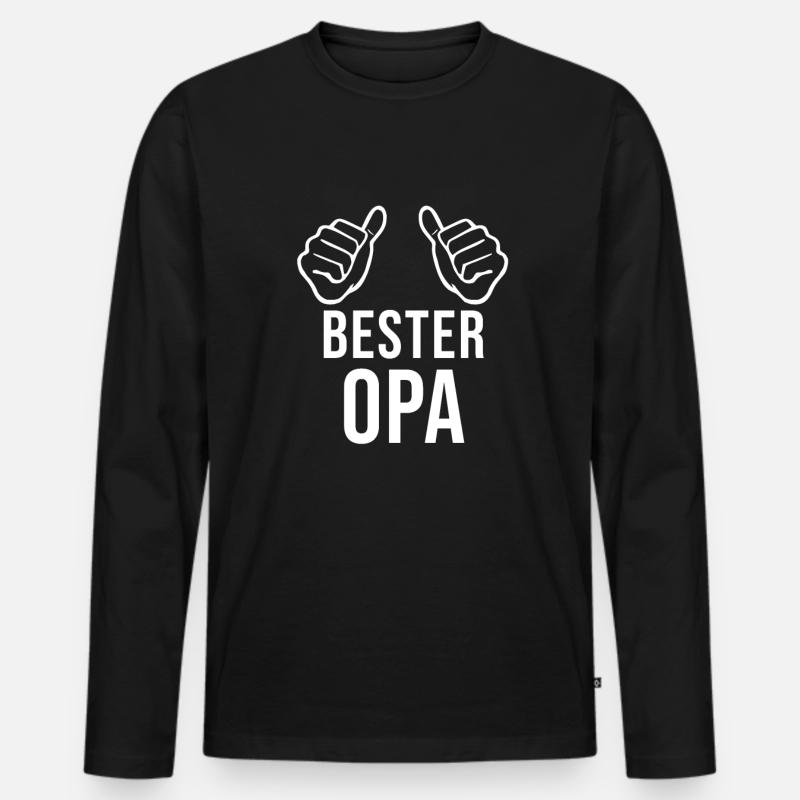 Bester Opa - Männer Premium Bio Langarmshirt - Schwarz