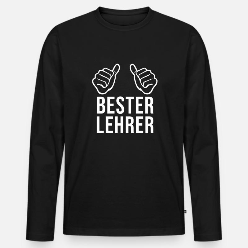 Bester Lehrer Geschenk - Männer Premium Bio Langarmshirt - Schwarz