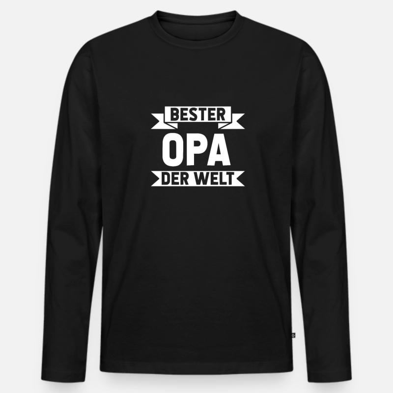 Bester Opa der Welt - Männer Premium Bio Langarmshirt - Schwarz