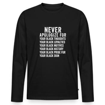 Black History - Men's Premium Organic Long Sleeve Shirt - black - Front - Nico (187cm)