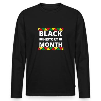 Black History - Men's Premium Organic Long Sleeve Shirt - black - Front - Nico (187cm)