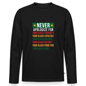 Black History - Men's Premium Organic Long Sleeve Shirt - black - Front - Nico (187cm)