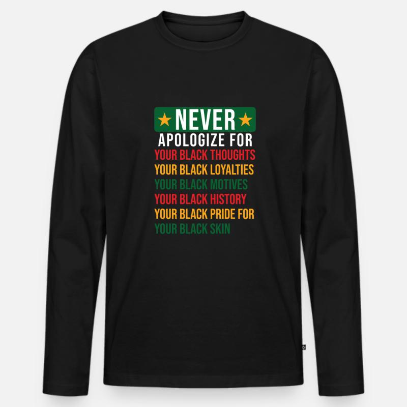 Black History - Männer Premium Bio Langarmshirt - Schwarz