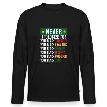 Black History - Men's Premium Organic Long Sleeve Shirt - black - Front - Nico (187cm)