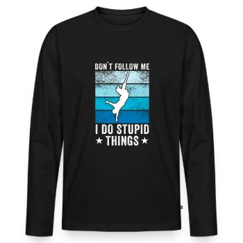 Bungee Jumping - Men's Premium Organic Long Sleeve Shirt - black - Front - Nico (187cm)