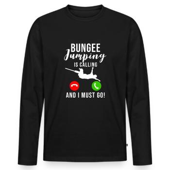 Bungee Jumping - Men's Premium Organic Long Sleeve Shirt - black - Front - Nico (187cm)