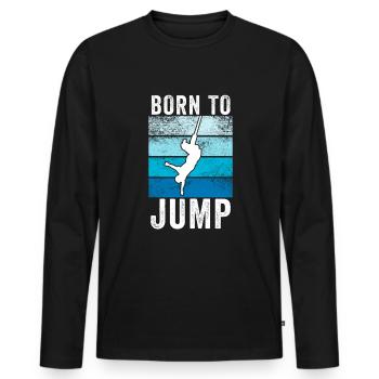 Bungee Jumping - Men's Premium Organic Long Sleeve Shirt - black - Front - Nico (187cm)