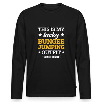Bungee Jumping - Men's Premium Organic Long Sleeve Shirt - black - Front - Nico (187cm)