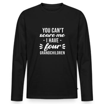 Four Grandchildren Grandma Grandpa Gift Grandparents of 4 - Men's Premium Organic Long Sleeve Shirt - black - Front - Nico (187cm)