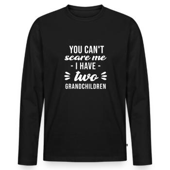 Two Grandchildren Grandma Grandpa Gift Grandparents of 2 - Men's Premium Organic Long Sleeve Shirt - black - Front - Nico (187cm)