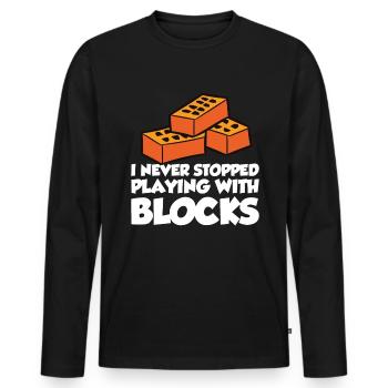 Mason Funny saying Construction site work Gift - Men's Premium Organic Long Sleeve Shirt - black - Front - Nico (187cm)