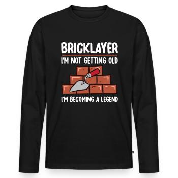 Mason Funny saying Construction site work Gift - Men's Premium Organic Long Sleeve Shirt - black - Front - Nico (187cm)