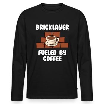 Mason Coffee Construction Site Work Gift - Men's Premium Organic Long Sleeve Shirt - black - Front - Nico (187cm)
