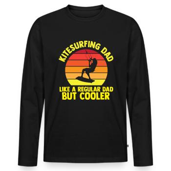 Kite Kitesurfen Kiteboard - Männer Premium Bio Langarmshirt - Schwarz - Vorne - Nico (187cm)