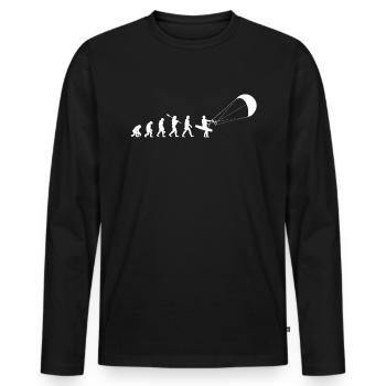 Kite Kitesurfen Kiteboard - Männer Premium Bio Langarmshirt - Schwarz - Vorne - Nico (187cm)