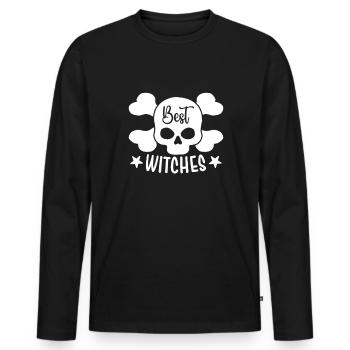 Halloween - T-shirt manches longues Premium bio Homme - noir - Devant - Nico (187cm)